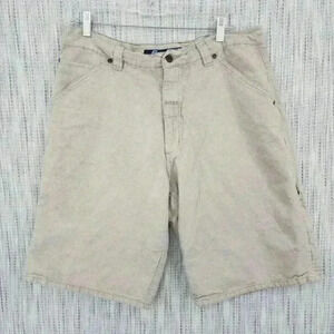 Vintage Boss Men's Cargo Shorts Size 38x12 Linen Blend Beige